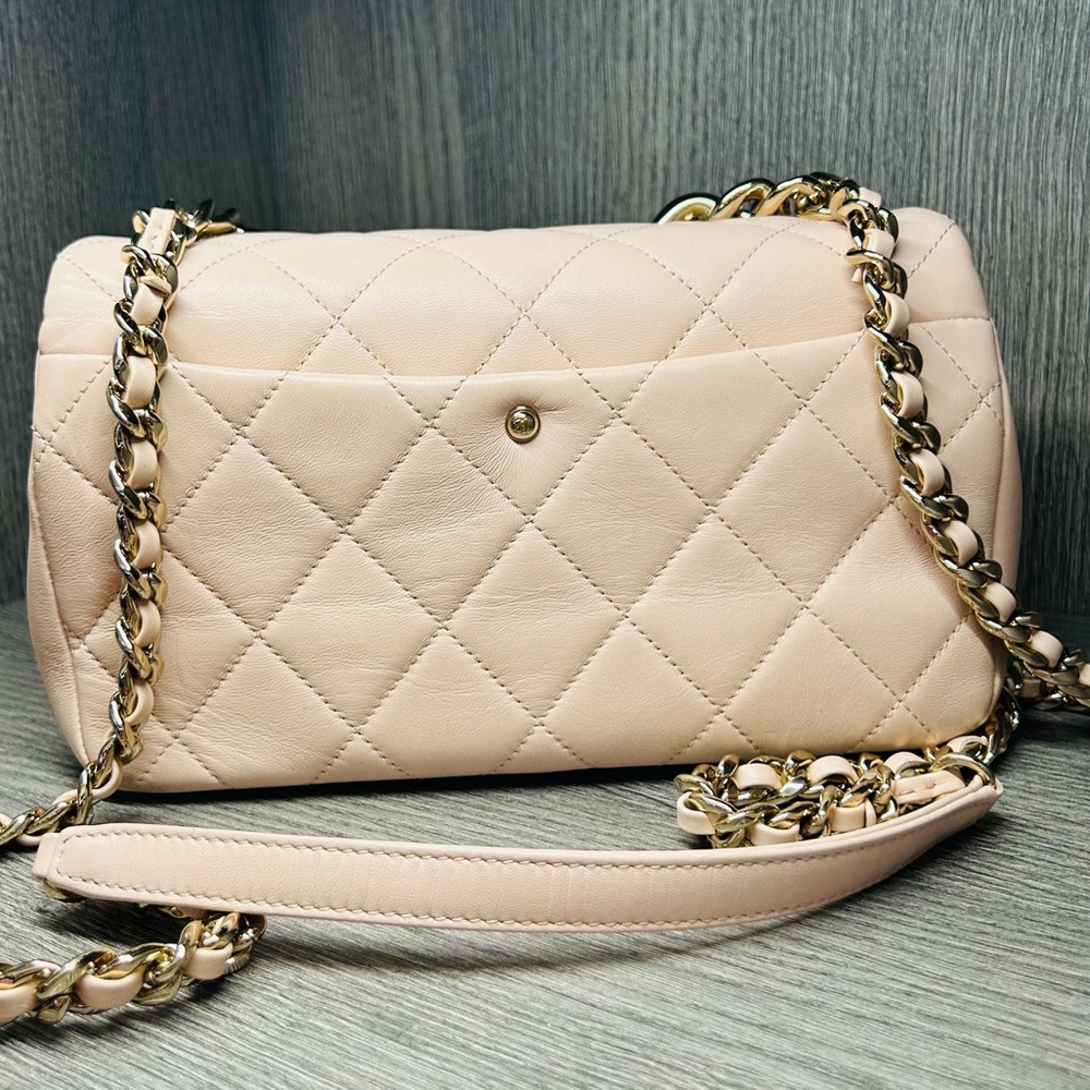 Chanel Beige Nude Flap Bag - Lambskin Quilted Resin Bi-Color Chain - Picture 8 of 11